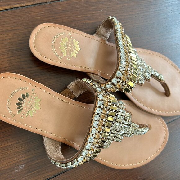 Yellowbox Premium Collection Gem Thong Wedge Sandal Size 7.5 - Picture 1 of 4